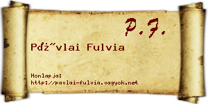 Pávlai Fulvia névjegykártya